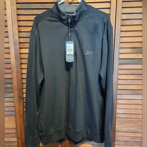 Greg Norman Collection Black Quarter-Zip Jacket Pullover Men's Large Brand New